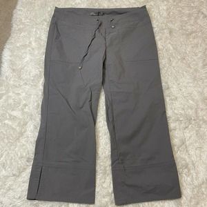 prana capri pants M drawstring waist light weight hiking stretch Nice